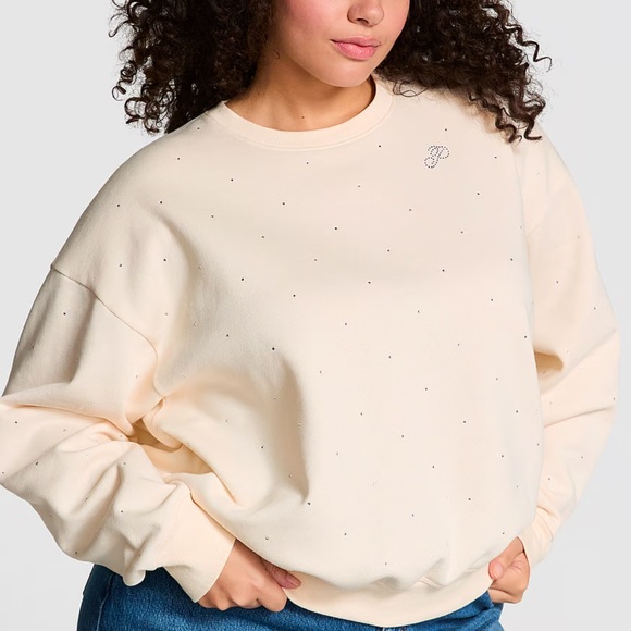 PINK Victoria’s Secret 
IVY FLEECE CLASSIC BLING CREW SWEATSHIRT - Picture 3 of 5